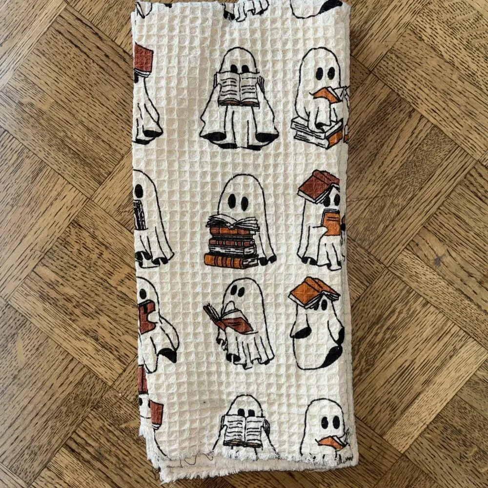Halloween Kitchen Towels Set of 3 Ghosts Reading Books 20